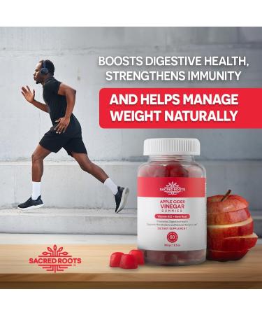 Buy Sugar-Free Apple Cider Vinegar Gummies | Vegan & Non-GMO | B12 & Beetroot - 60 Count Made in USA - Buy Online on GoSupps.com