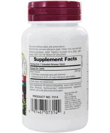 Nature's Plus Black Cohosh E/R 200 mg Tablets 30 Count - Buy Online on GoSupps.com