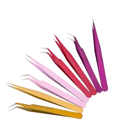 Precision Tweezers Set Stainless Steel Eyebrow Tweezers Eyelash Extension Tool Makeup Kit