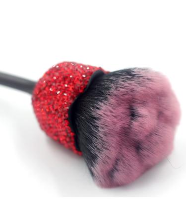 Bling Rhinestones Rose Shaped Makeup Brush | Luxury Red Foundation Brush with Soft Bristles for Flawless Application - Buy Online on GoSupps.com
