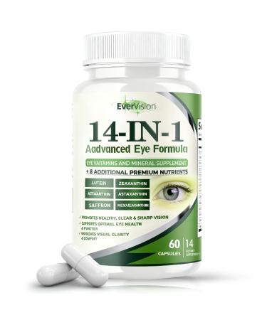 Evervision 14 in 1 Advanced Eye Formula Eye Vitamin and Mineral Supplement 60 Capsules (1PCS)