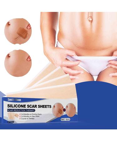 Scar Covering Sheets Breathable Silicone Scar Removal Sheets Professional Gel Strips for Lighten Scars Waterproof 4 Sheets Reusable Skin Color Invisible Scalded Scar Acne Skin Patch Tape (7.5 * 4cm) 7.5*4cm