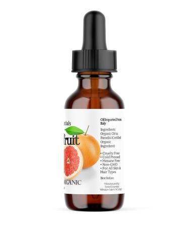 Sweet Essentials Organic Grapefruit Seed Oil - 100% Pure Cold Pressed Carrier Oil 2oz Glass Bottle Imported from Italy - Buy Online on GoSupps.com