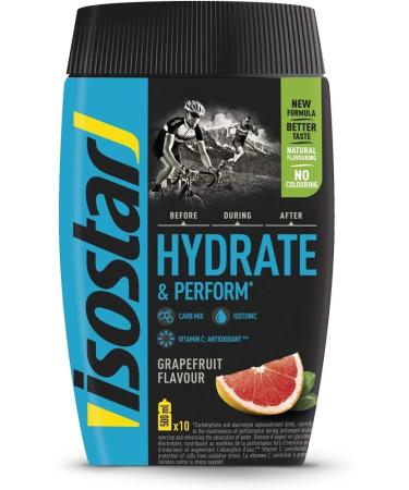 Isostar Hydrate & Perform Iso Drink - 400g Isotonic Drink Powder - Electrolyte Powder to Support Sports Performance - Grapefruit + 0.5 Liter Bottle - Buy Online on GoSupps.com