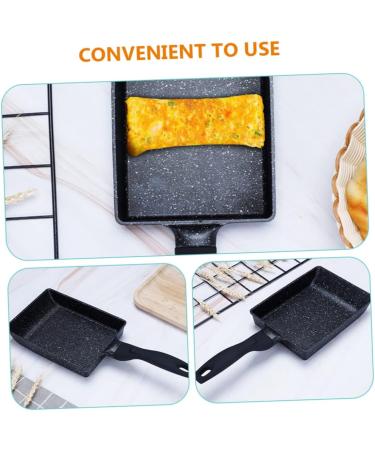 HOMSFOU 3pcs Omelet Pan Cooking Pan Skillet Egg Cooker Pan Tamagoyaki Sandwich Toaster Maker Nonstick Frying Pan Steak Frying Pan Aluminum Alloy + Square Pan Grill Plate 36.5x15cmx3pcs Blackx3pcs - Buy Online on GoSupps.com
