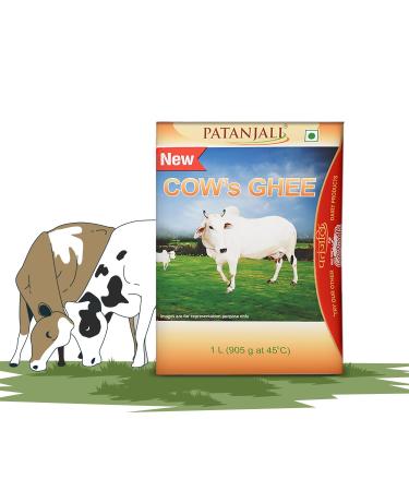 Patanjali Cow Ghee 1L - Premium Pure Indian Ghee for Cooking & Healthy Living | Buy Online Internationally - Buy Online on GoSupps.com