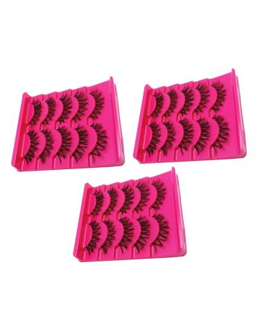 LALAFINA 15 Pairs Fake Eyelashes False Lashes Fluffy Natural Eyelashes Easiest Fake Lashes Magnetic Eyelash Multi-layer Lashes Simple A539 Extend Transparent Stalk Handmade Hair