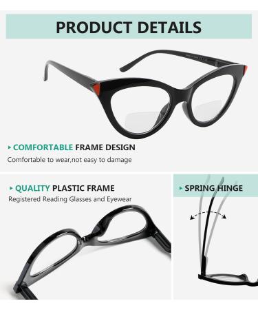 Shop Eyekepper 4-Pack Chic Bifocal Reading Glasses for Women - Small Face +2.50 Diopters - Clear Lens - International Shipping Available - Buy Online on GoSupps.com