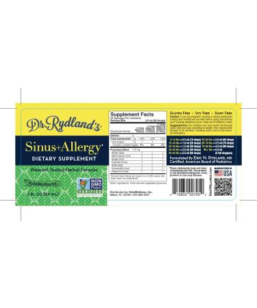 Dr. Rydland's Herbal Sinus & Allergy Relief - 2oz Liquid Formula - Buy Online on GoSupps.com