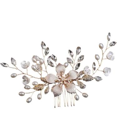 New 2025 Hair Combs Wedding Hair Clips Fashion Crystal Flower Headdress Hairpin For Diadem Pearls Headpiece Barrettes New For Jewelry Fashion Accessories Creative Gift - Buy Online on GoSupps.com
