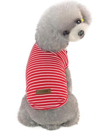 Shop Cute Striped Pet Pullover for Small Dogs & Cats - Stylish Dog Clothes in Pink Red Blue Gray | Lightweight & Comfortable | Perfect for Pets 1.2-9.0 kg - Buy Online on GoSupps.com