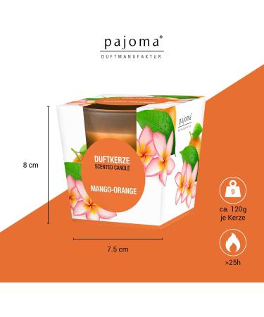 Pajoma Mango-Orange Fragrance Candle 120g | Premium Quality 25-Hour Burn Time Elegant Gift Packaging - Buy Online on GoSupps.com