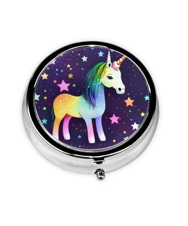 One-Horse Starround Pill Box 3 Compartment Round Pill Box Organizer &Portable Travel Pill Box for Traveling.