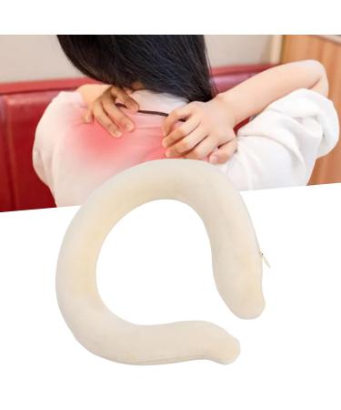 Neck Heating Collar - Self-Heating Portable Double-Layer Plush Cover for Winter Comfort (Beige) | International Shipping Available - Buy Online on GoSupps.com
