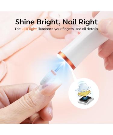 Modelones Cordless Nail Drill 22000RPM Electric Nail File with LED Light for Acrylic Gel Nails Professional Nail Drill Set with Nail Drill Bits & Sanding Bands for Quick Manicure Pedicure Kit 12 - Buy Online on GoSupps.com