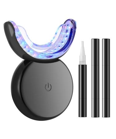 Teeth Whitening Kit White Tooth - DOUCEUR Teeth Whitener Professional with 32X LED Bleaching Light 3Pcs Non Sensitive Teeth Whitening Gel Pens - for Smile White Teeth Quickly and Gently Black