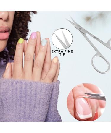 Tecto Professional Nail Scissors Stainless Steel Manicure Scissors Multi-Purpose Small Eyebrow Toenail for Women and Men (Curved Nail Scissor) (Extra fine tip Nail Scissor) - Buy Online on GoSupps.com