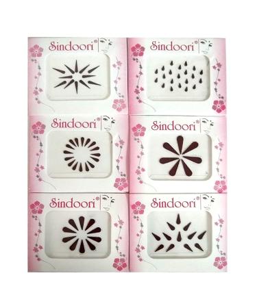 Sindoori Traditional Collection Maroon Bindi for Women & Girls - 12 Assorted Designs - Buy Online on GoSupps.com