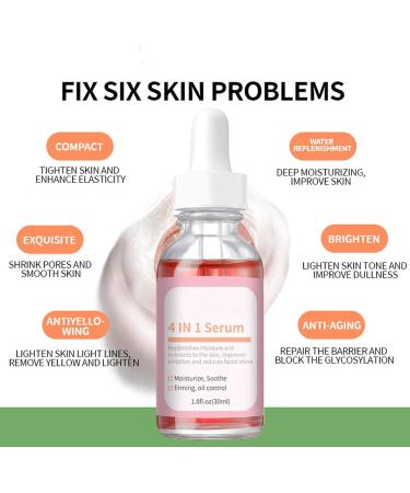 4 in 1 Anti Aging Face Serum Vitamin C Serum For Face Facial Serums for Women with 10% Niacinamide Fade Fine Lines&Improve Dull Tired Skin intense Firming Face Serum for Wrinkle Smooth Skin Tone-30ml - Buy Online on GoSupps.com