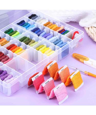 Paxcoo 146 Pcs Embroidery Floss with Organization Box - 108 Colors Cross Stitch Thread & 38 Pcs Tool Kit for Friendship Bracelet Making - Buy Online on GoSupps.com