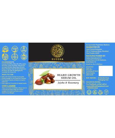 Beard Growth Oil Serum - Ayurvedic Certified - 25ml for Fast Thick Beard Growth - Best Beard Oil & Serum - Buy Online on GoSupps.com