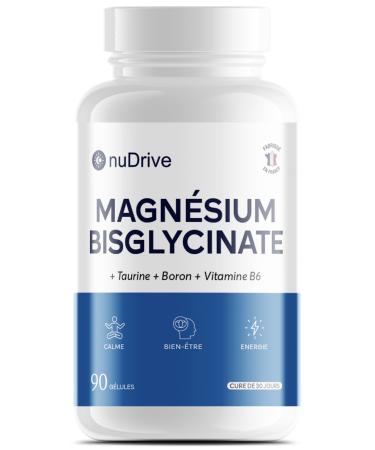 Magnesium Bisglycinate + Boron & Taurine & Vitamin B6-300mg/dose - Highly absorbable - Anti-stress/fatigue - Bone health - Hormonal balance - 100% French - 30 Day Cure
