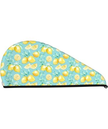 Yellow Lemon Microfiber Hair Towel Wrap - Super Absorbent Coral Velvet for Women | Quick Dry Cap for All Hair Types - Buy Online on GoSupps.com