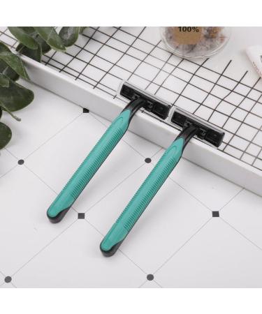 Men's 10PC Portable Manual Beard Trimmer - Travel-Ready Safety Razor with Rubber Grip | Ideal for Home & Hotel Use - Green - Buy Online on GoSupps.com