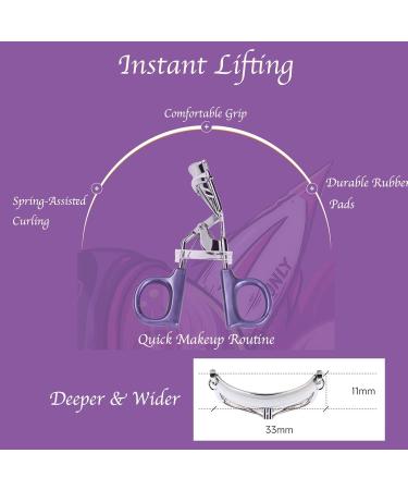 Q/O Handle Plus Bonus Lash Curler Set - Travel Size Eyelash Curler & Mascara Wand in Purple - Perfect for On-the-Go Beauty - Buy Online on GoSupps.com