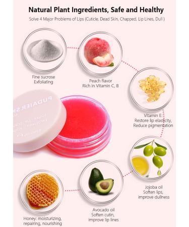 Peach Lip Scrub Exfoliator - Vegan & Cruelty-Free Lip Sugar Scrub by Samnyte - Buy Online on GoSupps.com