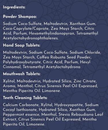 nanoSPACE Waterless Travel Toiletry Set Clean Ingredients TSA Compliant Includes Powder Shampoo Toothpaste Tablets Mouthwash Tablets Soap Tablets (15 tablets for each product) - Buy Online on GoSupps.com