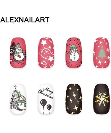 Christmas Cartoon Nail Art Stamping Plate | Snowman, Tree, Candle Pattern | DIY Manicure Print Tool - Buy Online on GoSupps.com