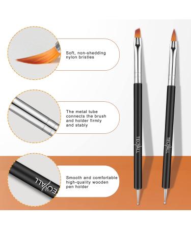 TEOYALL Nail Art Brushes Set - 6 Double Ended Design Tools for Builder Gel Painting, Liner Brushes & Dotting Pens - Buy Online on GoSupps.com