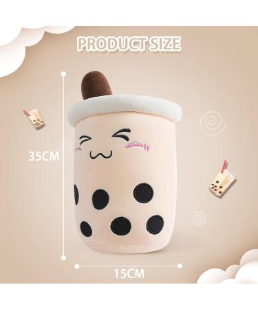 Anboor Bubble Tea Plush Pillow - 35cm Brown Boba Stuffed Toy for Kids | Soft and Cute Gift for Babies, Children | Stuffed Animals Plushies - Buy Online on GoSupps.com
