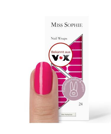 Original Miss Sophie Nail Foils Pink Perfection I 24 Ultra-D nne nail polish strip in single color in pink I for finger & toenails I sticks to natural and painted acrylic gel & shellac nails pink perfect 24