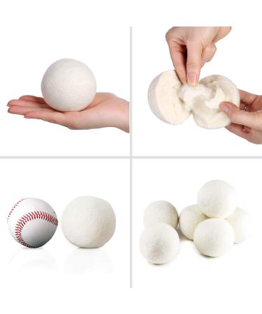 SnugPad Wool Dryer Balls XL 6-Pack - 100% Organic New Zealand Wool Fabric Softener | Anti Static, Lint Free, Odorless, Chemical Free | Reduces Wrinkles & Energy | Baby Safe | White - Buy Online on GoSupps.com