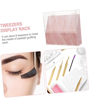 Minkissy 8-Hole Acrylic Storage Organizer for Eyelash Extension Tweezers - Pink Display for Twilight Tweezers - 17.5x16cm - Buy Online on GoSupps.com