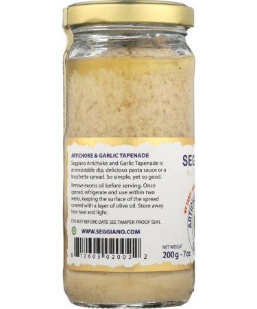Seggiano Artichoke & Garlic Tapenade - 7 oz | Premium Mediterranean Spread - Buy Online on GoSupps.com