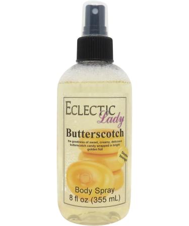 Butterscotch Body Spray (Double Strength) 8 ounces Body Mist for Women with Clean Light & Gentle Fragrance Long Lasting Perfume with Comforting Scent for Men & Women Cologne with Soft Subtle 8 Fluid Ounces (Double Strength)