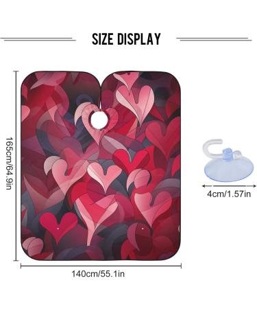 Waterproof Barber Cape - Valentine's Day Heart & Cheetah Haircut Bib for Men & Unisex | Durable Hair Cutting Cape for Professionals - Buy Online on GoSupps.com
