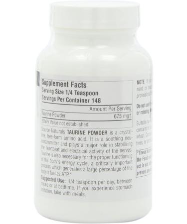 Source Naturals Taurine Powder 3.53 oz | High-Quality Amino Acid Supplement - Buy Online on GoSupps.com