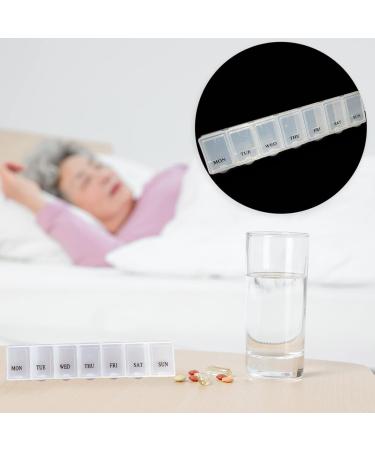 Pill Box Organiser 7 Day One Time a Day Pill Dispenser Storage Case for Medication Supplements Vitamins and Cod Liver Oil White - Buy Online on GoSupps.com