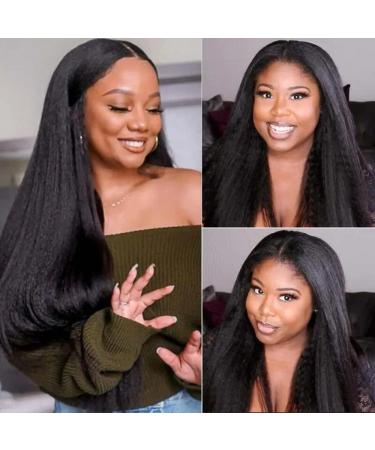 UNICE Kinky Straight V Part Human Hair Wig 18 Inch - Natural Color, Beginner Friendly, 150% Density - Buy Online on GoSupps.com