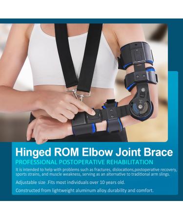 Hinged Elbow Brace - ROM Adjustable Splint Stabilizer for Arm Injury Recovery | Left Arm Support After Surgery - Buy Online on GoSupps.com