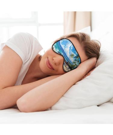 Hawaii Beach Print Ultra-Soft Light-Blocking Eye Mask | Optimal Comfort for Restful Sleep - Buy Online on GoSupps.com