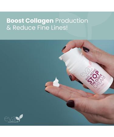 Eva Naturals Stop the Clock Anti-Aging Cream (1.7oz) - Visibly Reduces Wrinkles with Glycolic - Premium Face Moisturizer - Buy Online on GoSupps.com