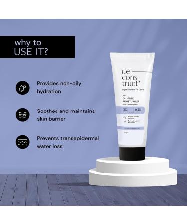 De-construct Oil-Free Moisturizer 50g | Lightweight Gel with 3% NMF & 0.2% Panthenol | Best Face Cream for Oily to Combination Skin - Buy Online on GoSupps.com