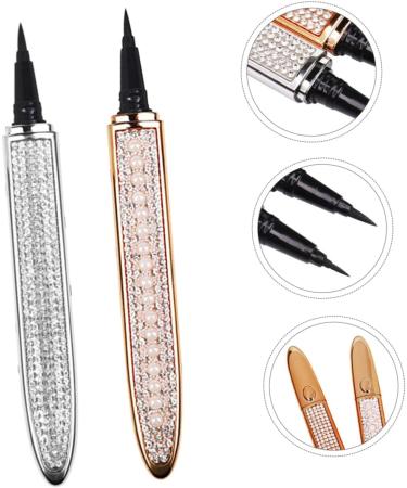 SOESFOUFU 2pcs Diamond Eyeliner Liquid Liner Pen Waterproof Liquid Eyeliner Metallic Eyeliner Silver 1 count (Pack of 1) Assorted Color - Buy Online on GoSupps.com