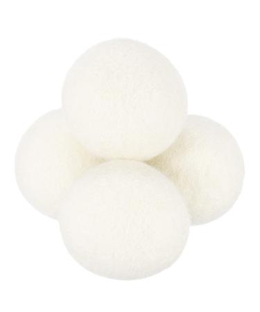 sourcing map 4 Pcs Wool Dryer Balls 2.4 Inches Wool Laundry Dryer Balls for Reducing Clothing Static and Wrinkles White 2.4" White