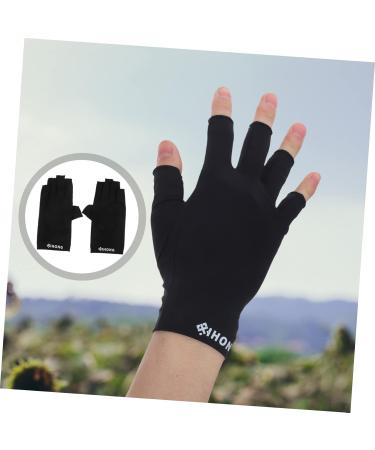 Mikinona 1 Pair UV Gloves UV Protection Gloves Nail Molding Gel Womens Gloves Fingerless Manicure Gloves Nail Art Skin Care Supply Fingerless Gloves Women's Fabric Nail Polish Anti-Black 19.5x8cm - Buy Online on GoSupps.com